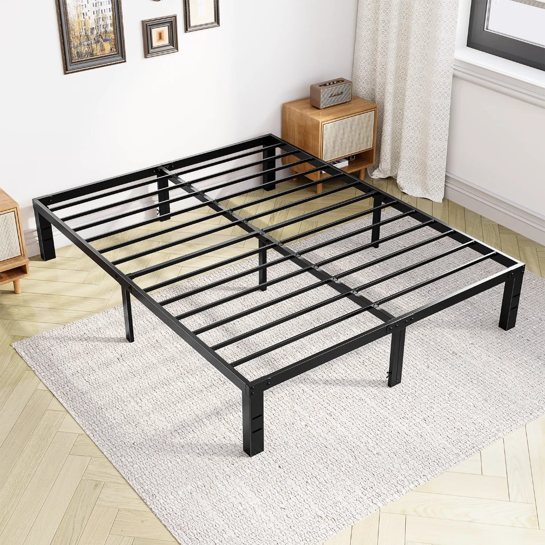 DUMOS 14-Inch Platform Bed Frame, Full