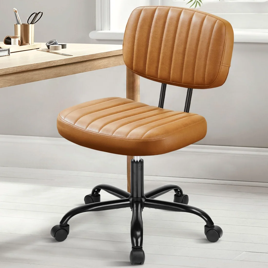 DUMOS Small Desk Chair with Lumbar Support