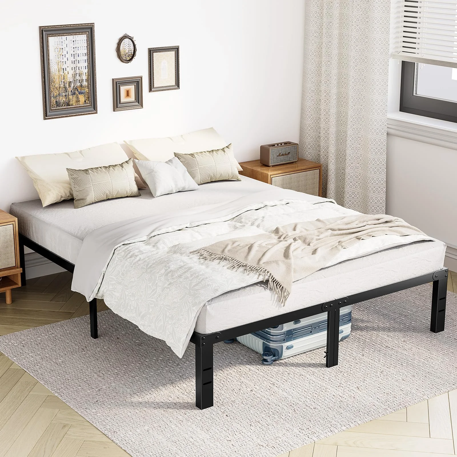 The 14-inch platform frame, with the under-bed floor already working.
