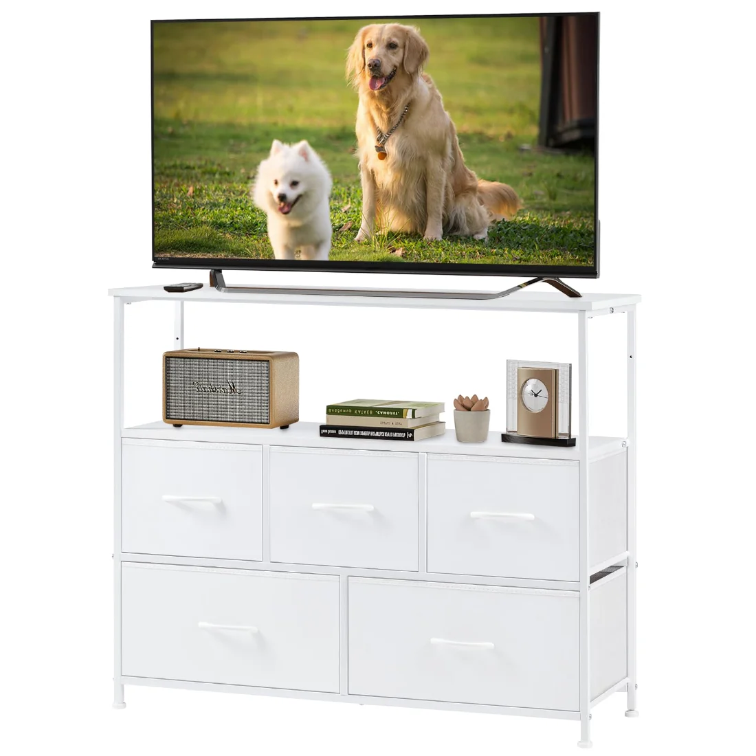 DUMOS TV Stand Dresser with 5 Drawers
