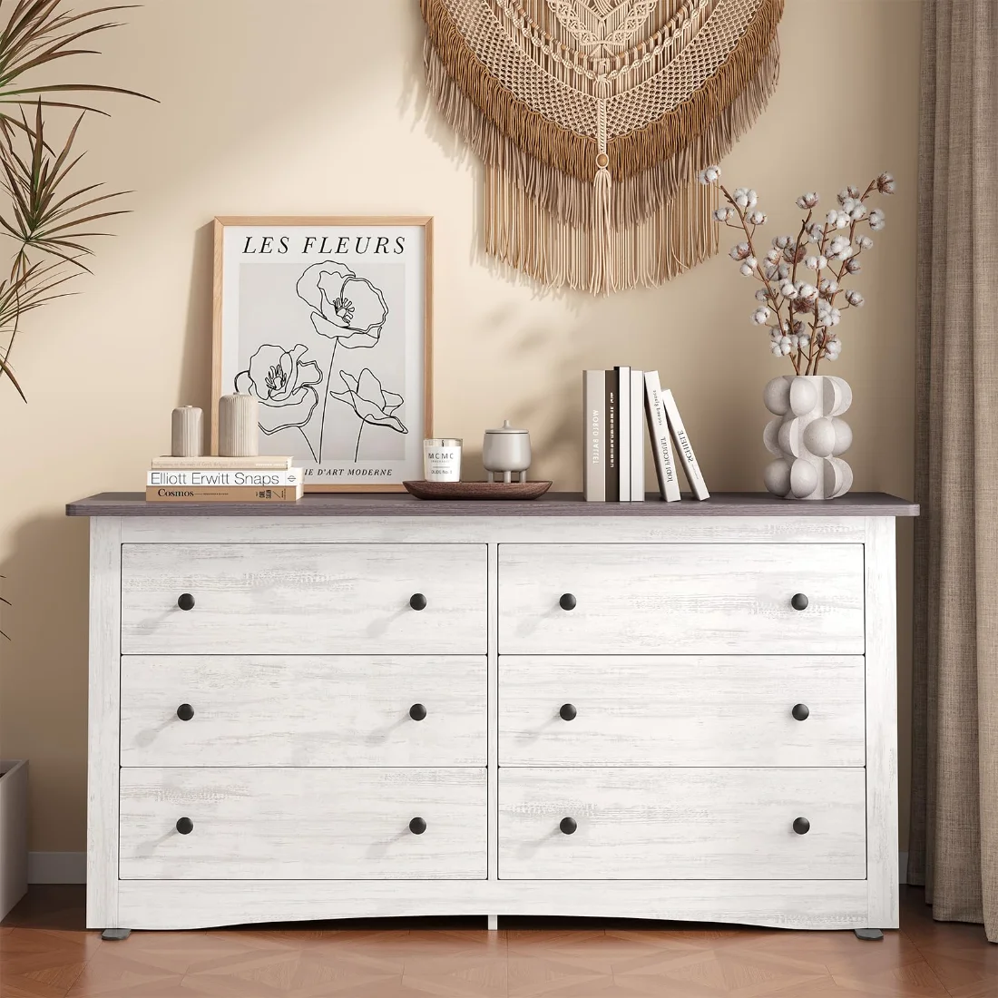 DUMOS 59-Inch 6-Drawer Storage Cabinet