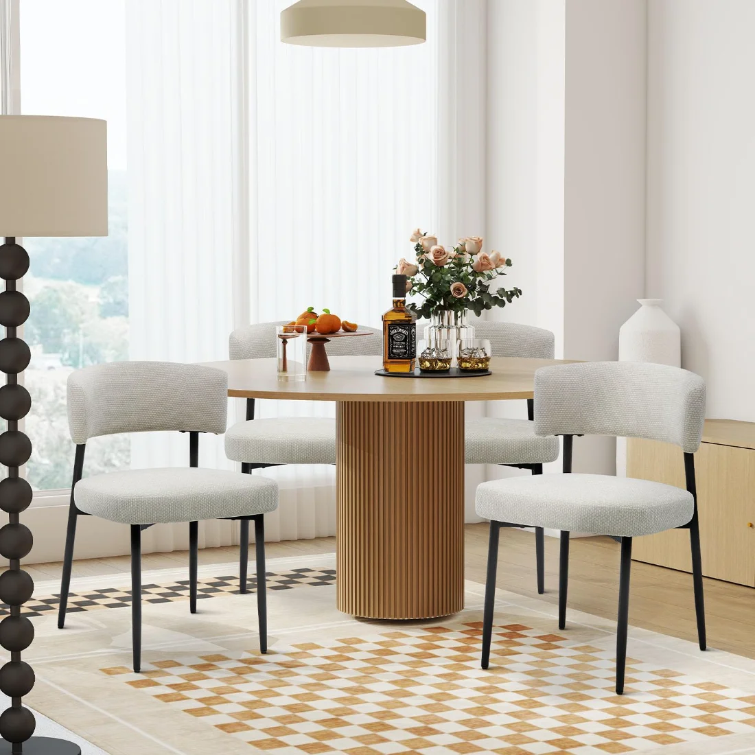 DUMOS Mid-Century Dining Chairs, Set of 4, Set of 4