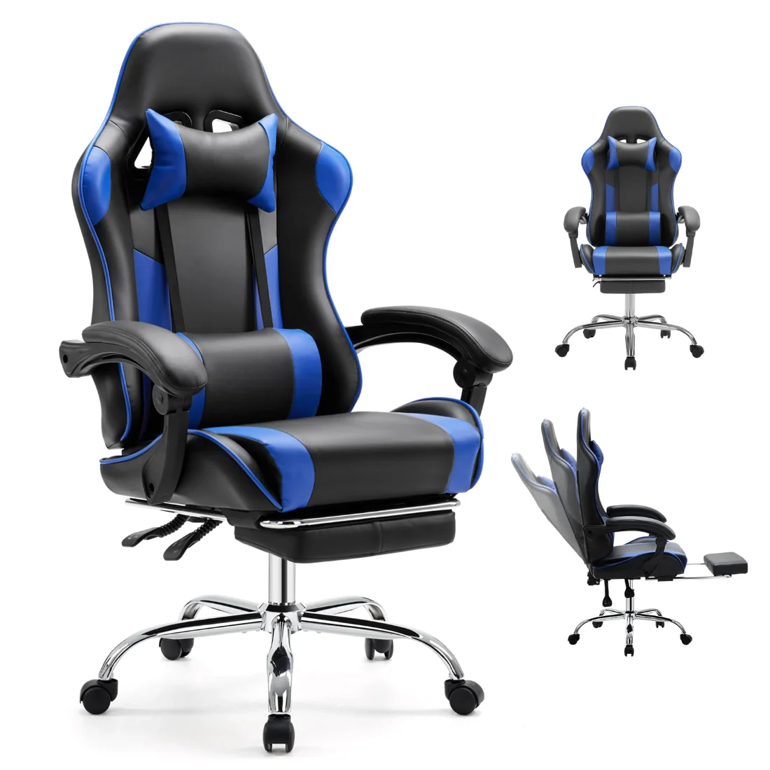 DUMOS Ergonomic Gaming Chair with Footrest