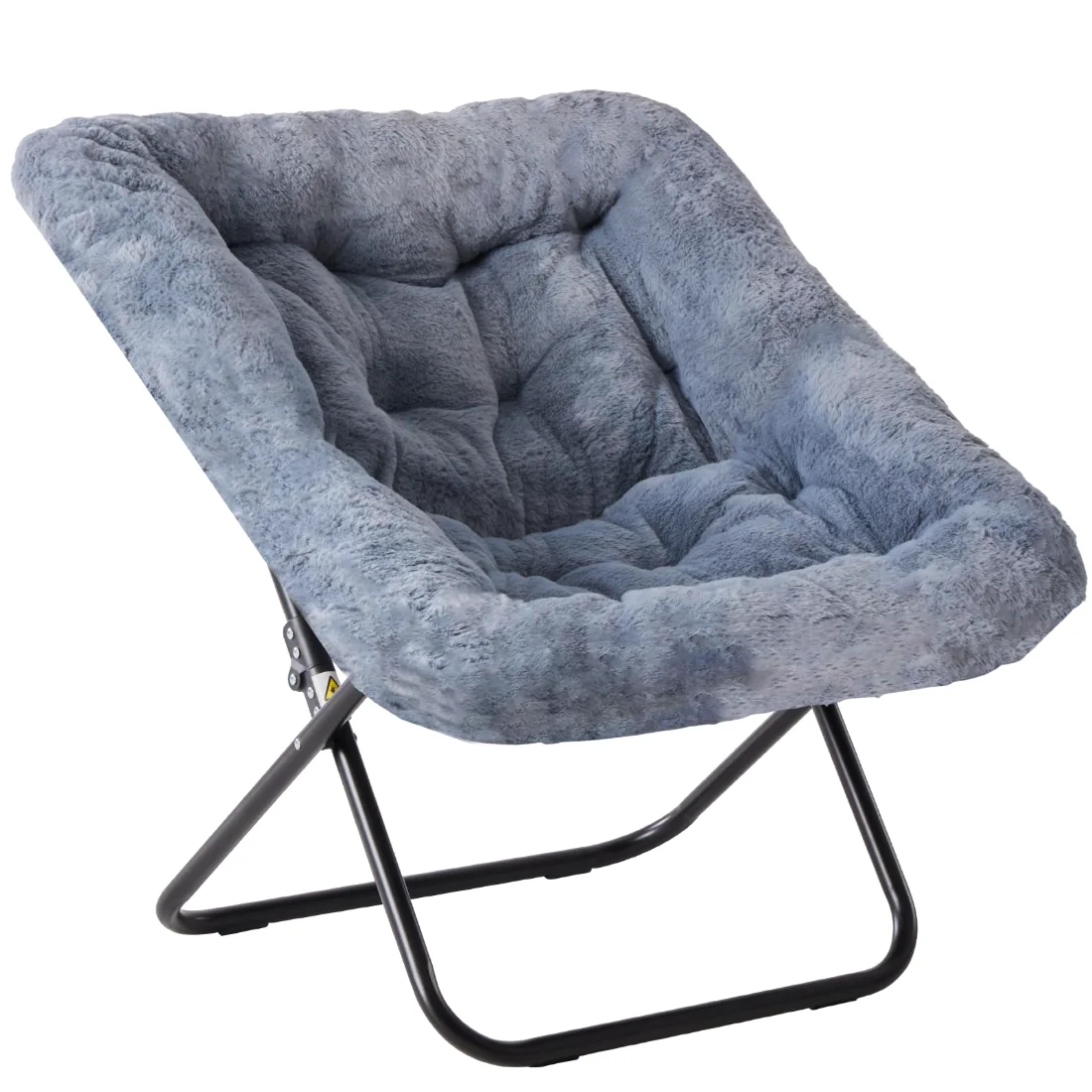 DUMOS Folding Faux Fur Saucer Chair