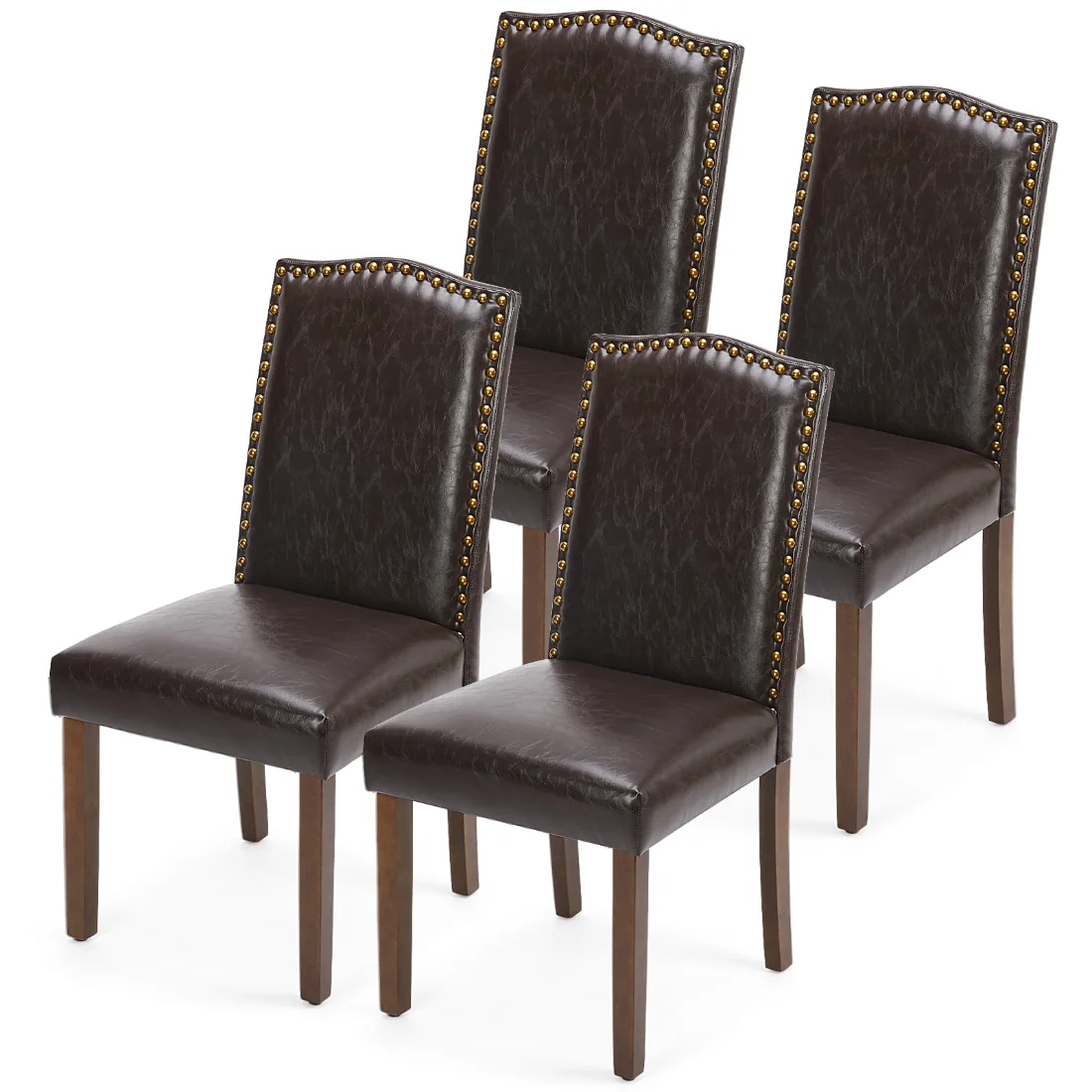 DUMOS PU Leather Dining Chairs, Set of 4, Set of 4