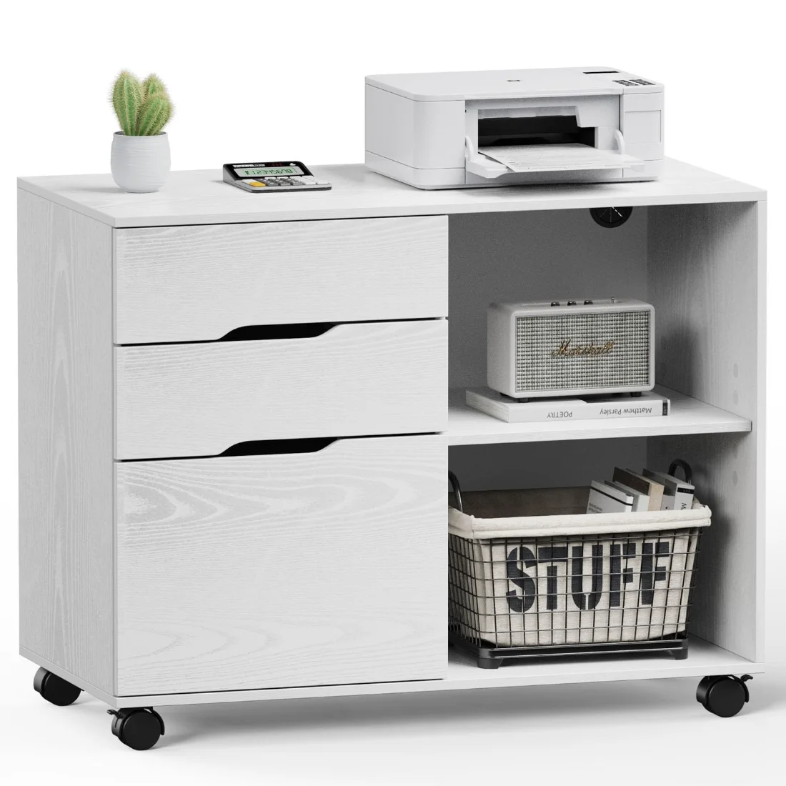 DUMOS 3-Drawer File Cabinet and Printer Stand