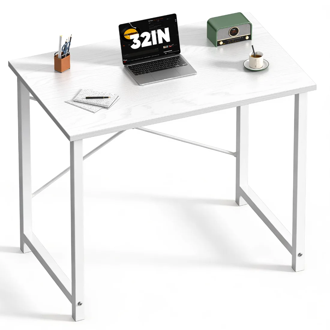 DUMOS 32-Inch Writing Desk, Wood White